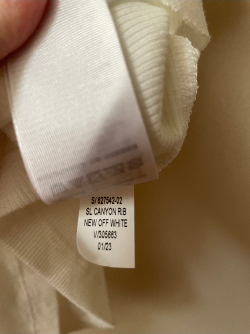 GAP Cream Ribbed Ruffle Sleeve Short Sleeve Top - Picture 6 of 7